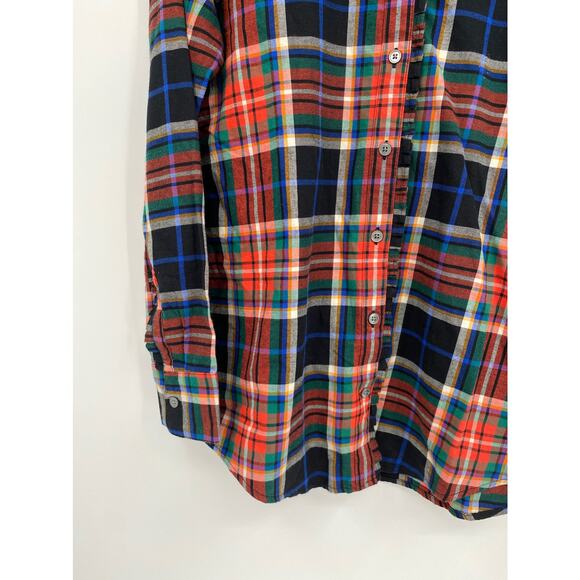 Banana Republic Plaid Button Front Long Sleeve Top Size XS - Picture 2 of 8